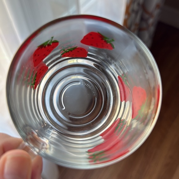 5 Vintage Luminarc France Strawberry Clear Glass Mug - Picture 2 of 4